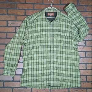 Simms Green Plaid Men's Thermal Insulated‎ Shirt